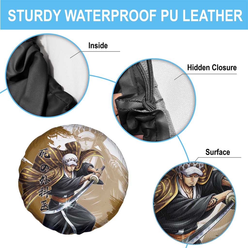 Wano Surgeon Trafalgar D. Law Spare Tire Cover Traditional Ink Splash Anime Style