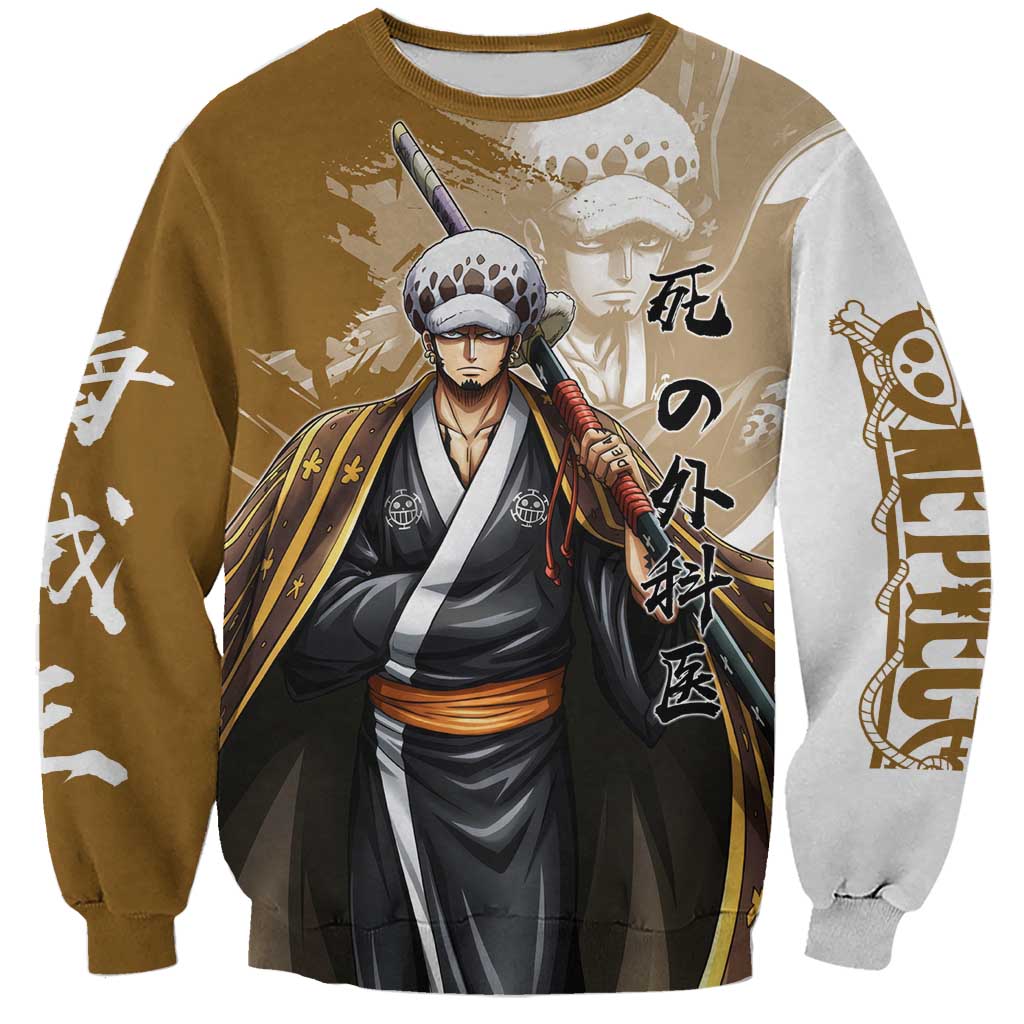 Wano Surgeon Trafalgar D. Law Sweatshirt Traditional Ink Splash Anime Style