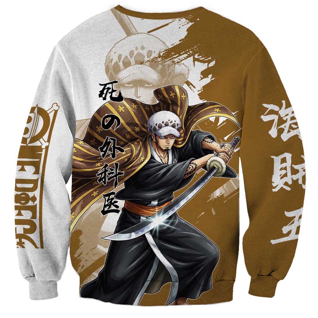 Wano Surgeon Trafalgar D. Law Sweatshirt Traditional Ink Splash Anime Style