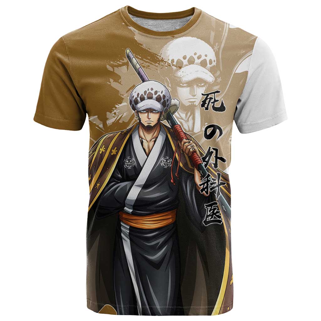 Wano Surgeon Trafalgar D. Law T Shirt Traditional Ink Splash Anime Style