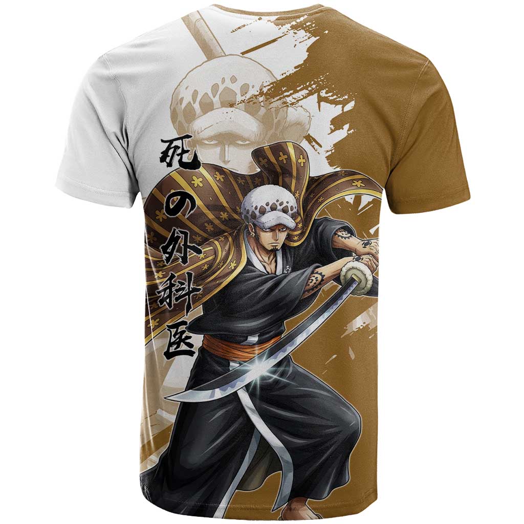 Wano Surgeon Trafalgar D. Law T Shirt Traditional Ink Splash Anime Style