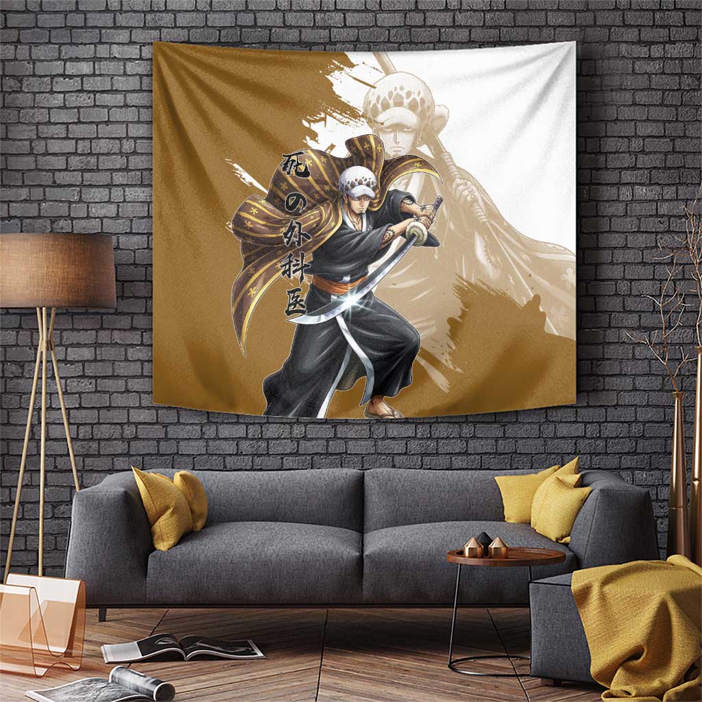 Wano Surgeon Trafalgar D. Law Tapestry Traditional Ink Splash Anime Style