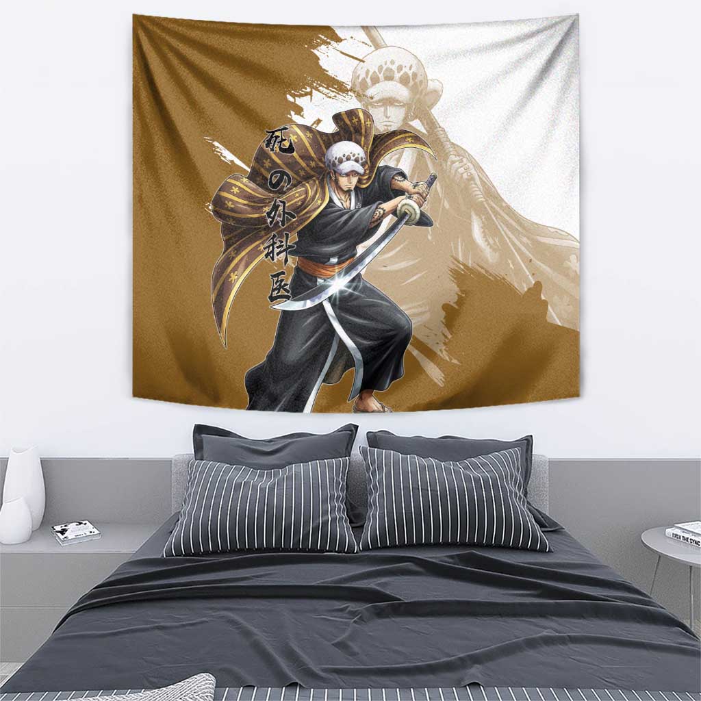 Wano Surgeon Trafalgar D. Law Tapestry Traditional Ink Splash Anime Style