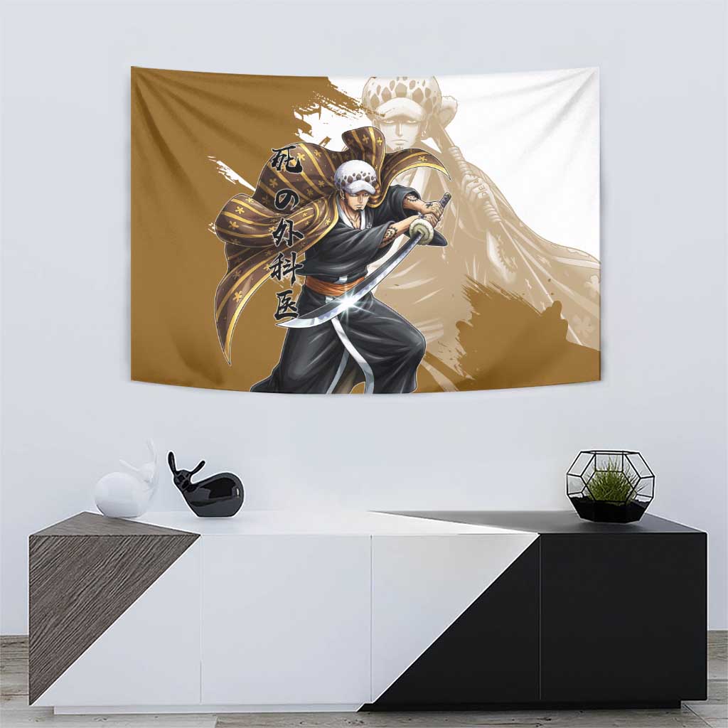 Wano Surgeon Trafalgar D. Law Tapestry Traditional Ink Splash Anime Style