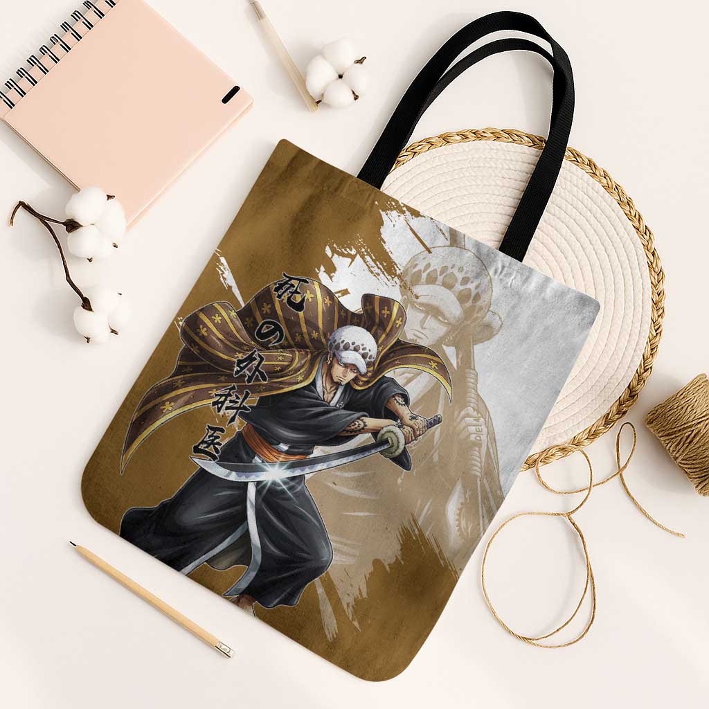 Wano Surgeon Trafalgar D. Law Tote Bag Traditional Ink Splash Anime Style