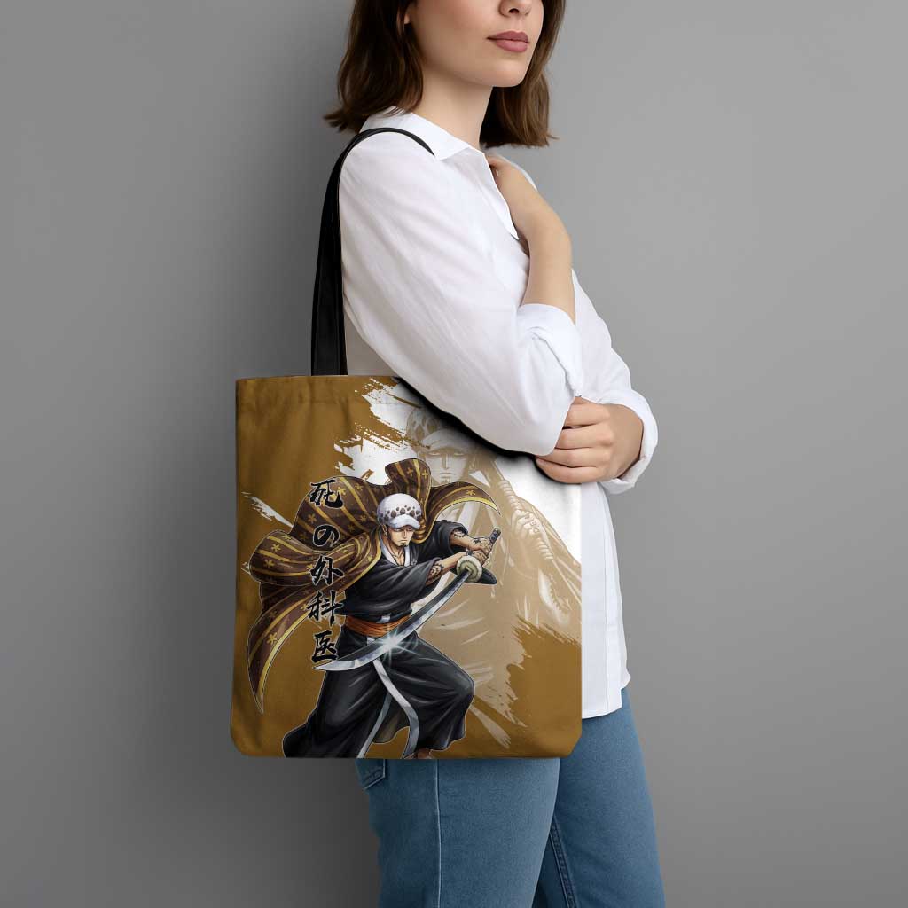Wano Surgeon Trafalgar D. Law Tote Bag Traditional Ink Splash Anime Style