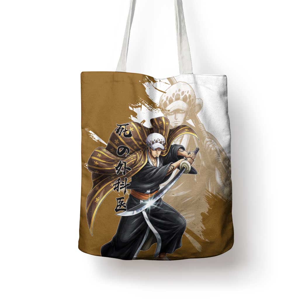 Wano Surgeon Trafalgar D. Law Tote Bag Traditional Ink Splash Anime Style