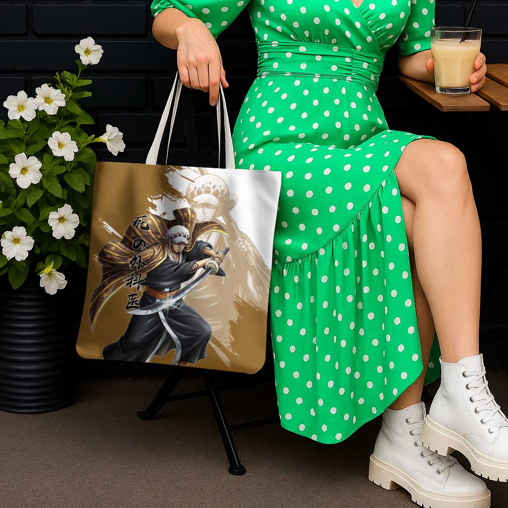Wano Surgeon Trafalgar D. Law Tote Bag Traditional Ink Splash Anime Style