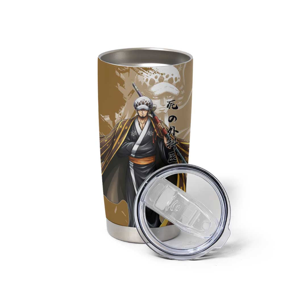 Wano Surgeon Trafalgar D. Law Tumbler Cup Traditional Ink Splash Anime Style
