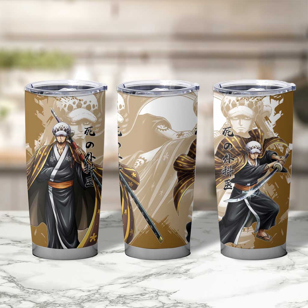 Wano Surgeon Trafalgar D. Law Tumbler Cup Traditional Ink Splash Anime Style