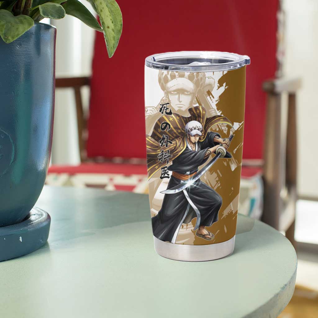 Wano Surgeon Trafalgar D. Law Tumbler Cup Traditional Ink Splash Anime Style