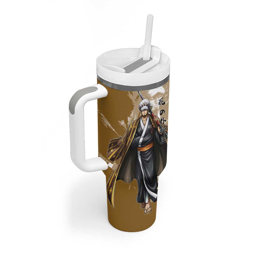 Wano Surgeon Trafalgar D. Law Tumbler With Handle Traditional Ink Splash Anime Style
