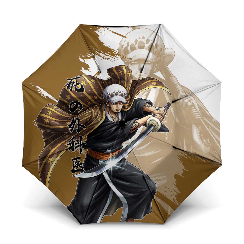 Wano Surgeon Trafalgar D. Law Umbrella Traditional Ink Splash Anime Style