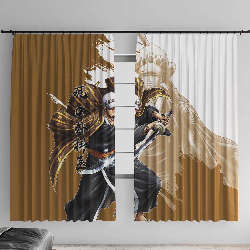 Wano Surgeon Trafalgar D. Law Window Curtain Traditional Ink Splash Anime Style