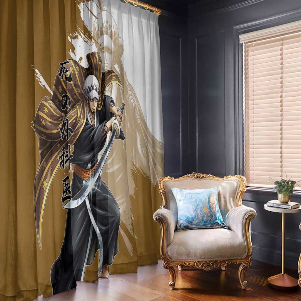Wano Surgeon Trafalgar D. Law Window Curtain Traditional Ink Splash Anime Style
