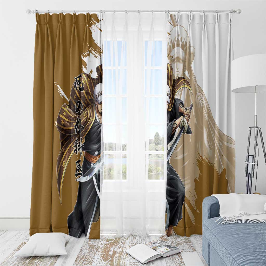 Wano Surgeon Trafalgar D. Law Window Curtain Traditional Ink Splash Anime Style