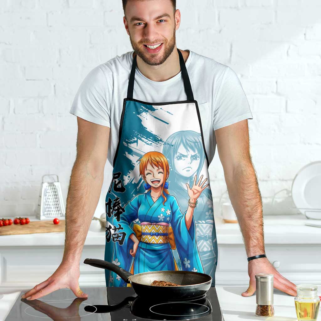 Wano Navigator Nami Apron Floral Kimono Anime Brush Art