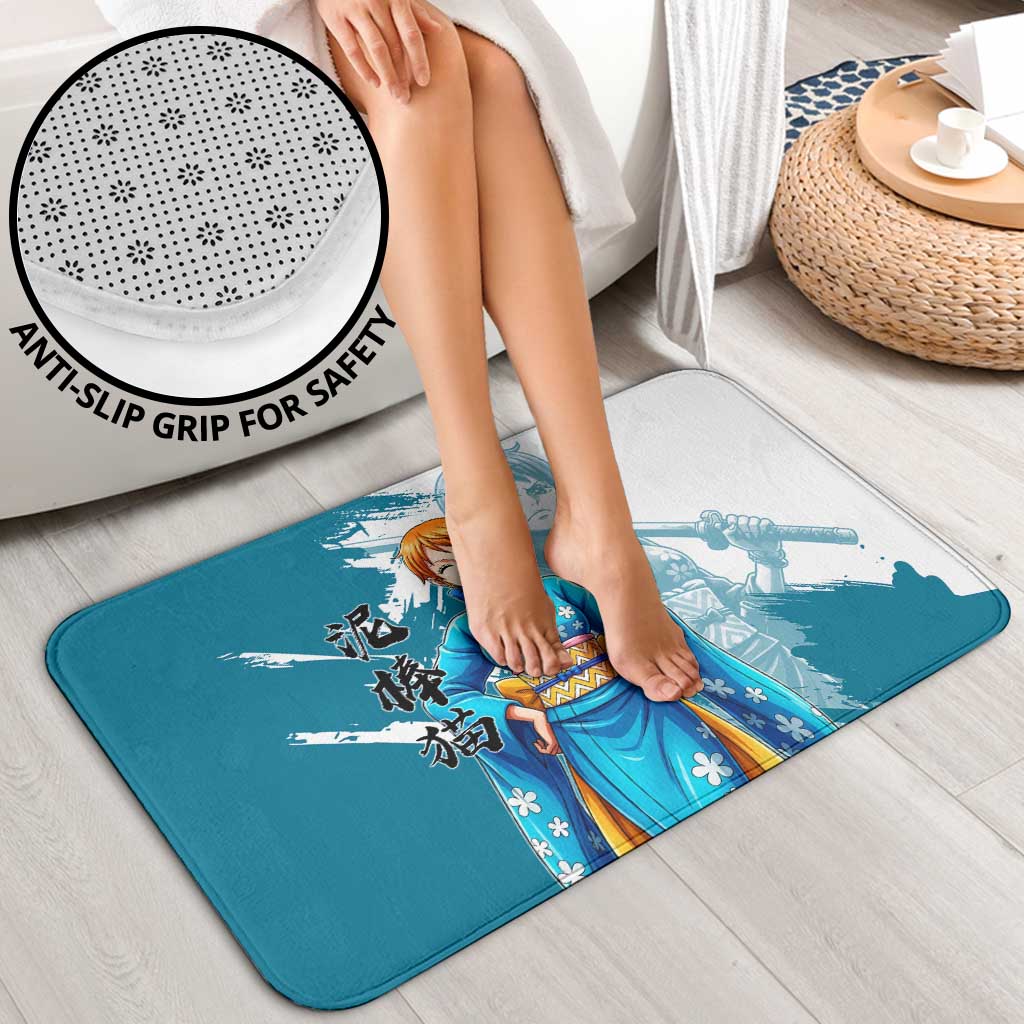 Wano Navigator Nami Bathroom Set Floral Kimono Anime Brush Art