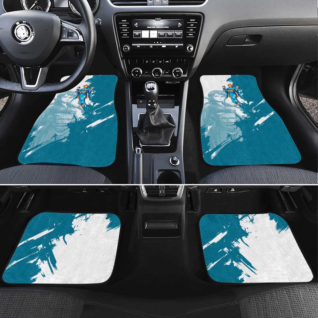 Wano Navigator Nami Car Mats Floral Kimono Anime Brush Art