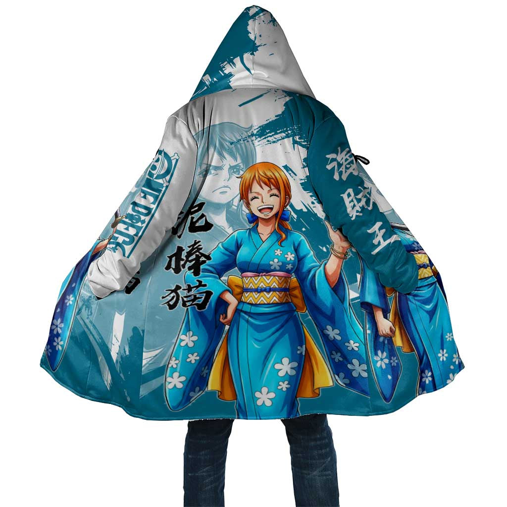 Wano Navigator Nami Cloak Floral Kimono Anime Brush Art