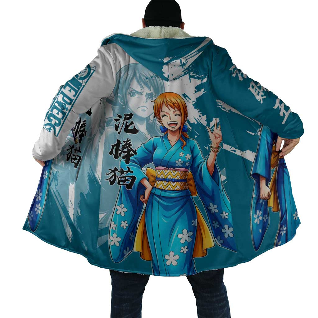 Wano Navigator Nami Cloak Floral Kimono Anime Brush Art