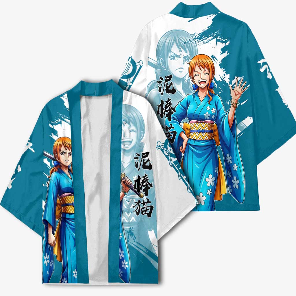 Wano Navigator Nami Kimono Floral Kimono Anime Brush Art