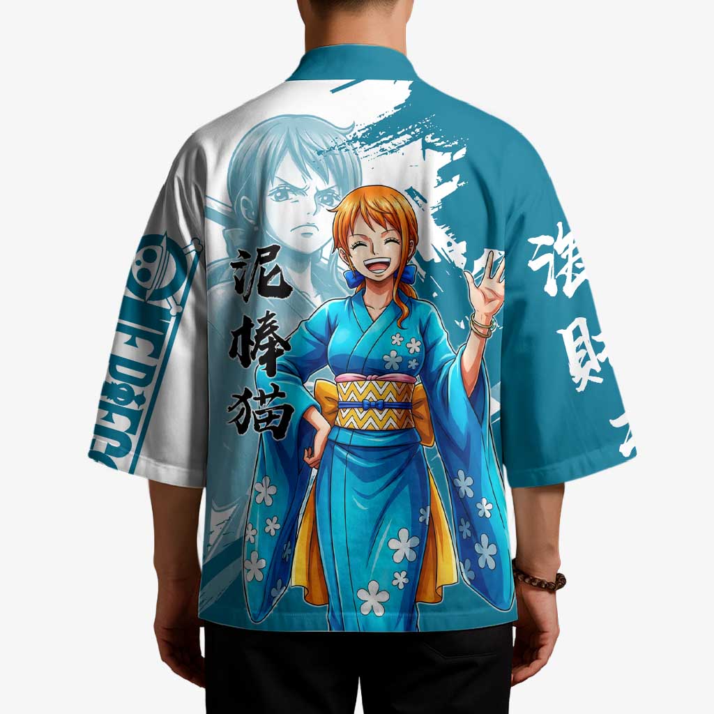 Wano Navigator Nami Kimono Floral Kimono Anime Brush Art