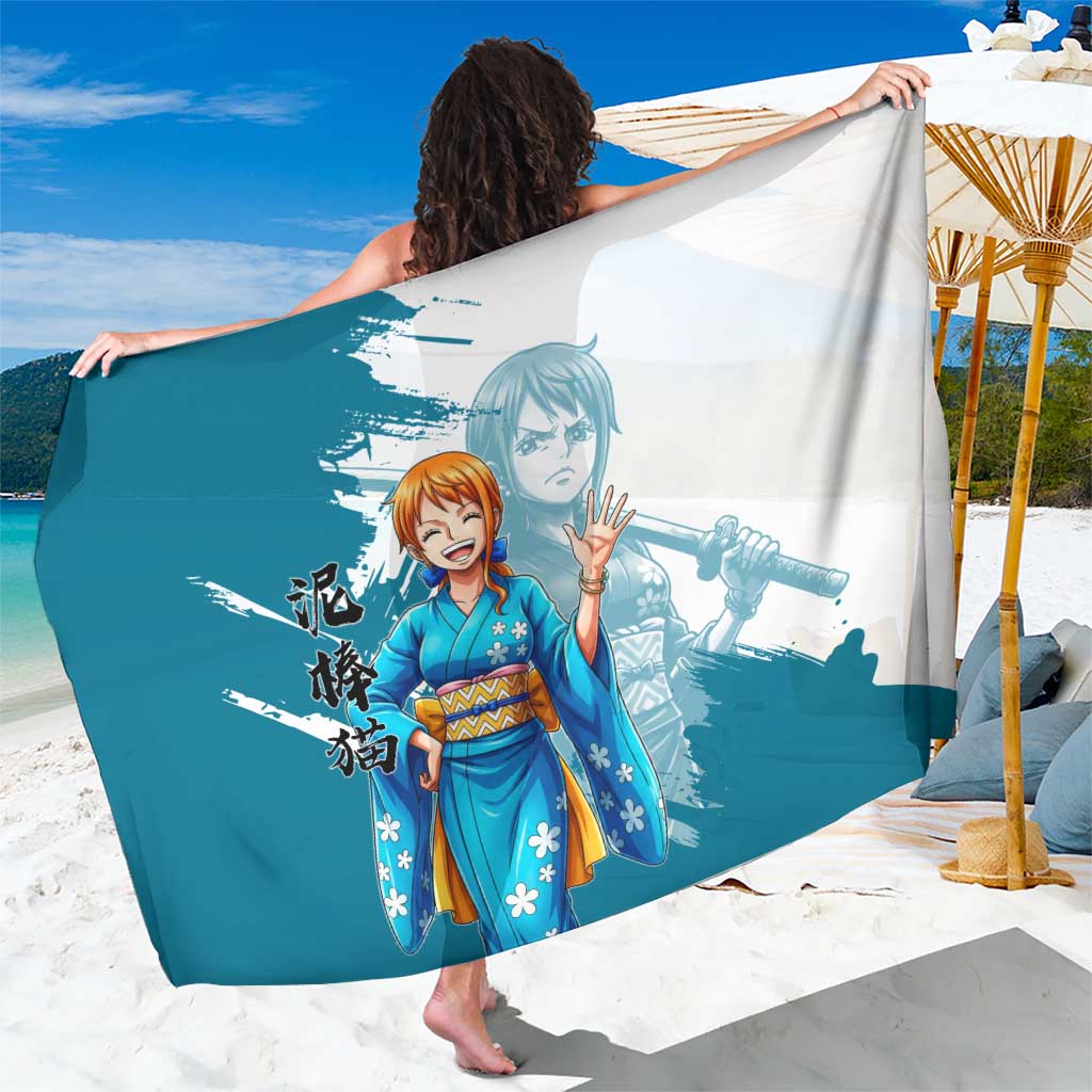 Wano Navigator Nami Sarong Floral Kimono Anime Brush Art