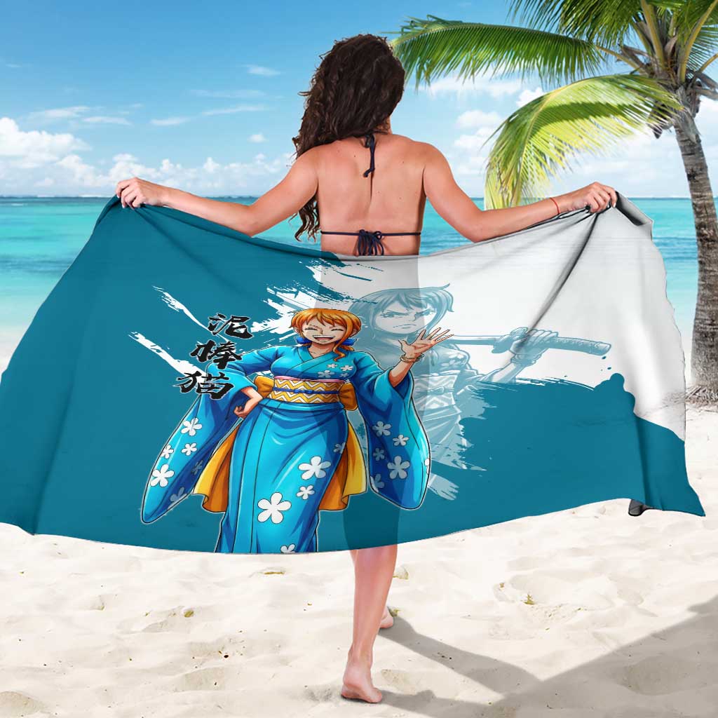 Wano Navigator Nami Sarong Floral Kimono Anime Brush Art