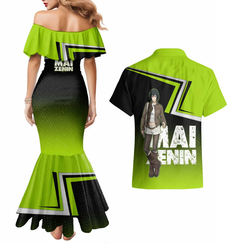 Mai Zenin Couples Matching Mermaid Dress and Hawaiian Shirt Edgy Urban Anime Style
