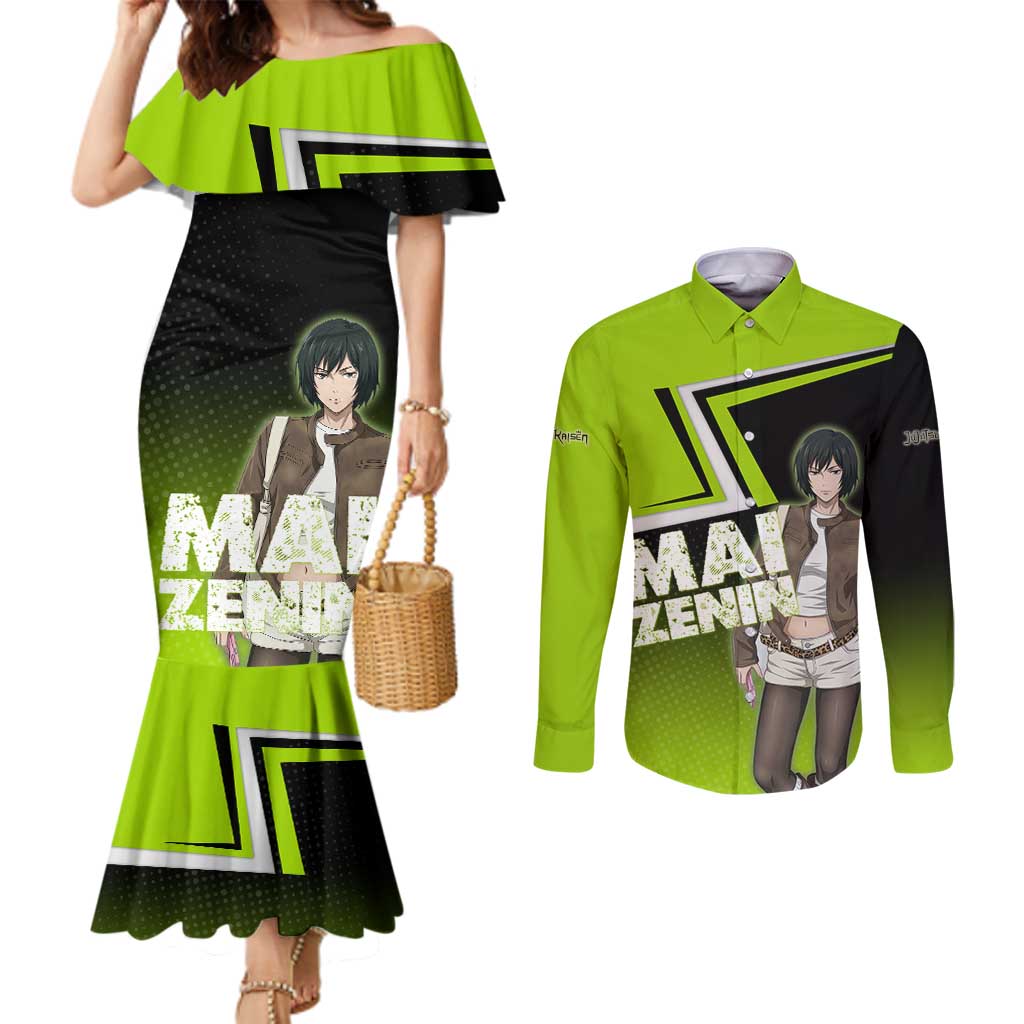 Mai Zenin Couples Matching Mermaid Dress and Long Sleeve Button Shirt Edgy Urban Anime Style