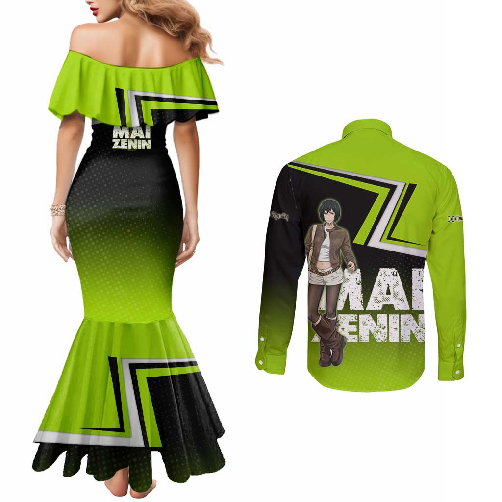 Mai Zenin Couples Matching Mermaid Dress and Long Sleeve Button Shirt Edgy Urban Anime Style