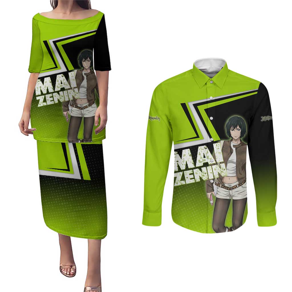 Mai Zenin Couples Matching Puletasi and Long Sleeve Button Shirt Edgy Urban Anime Style