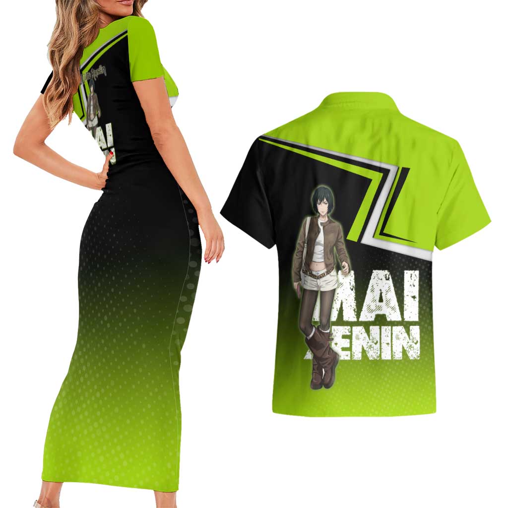 Mai Zenin Couples Matching Short Sleeve Bodycon Dress and Hawaiian Shirt Edgy Urban Anime Style