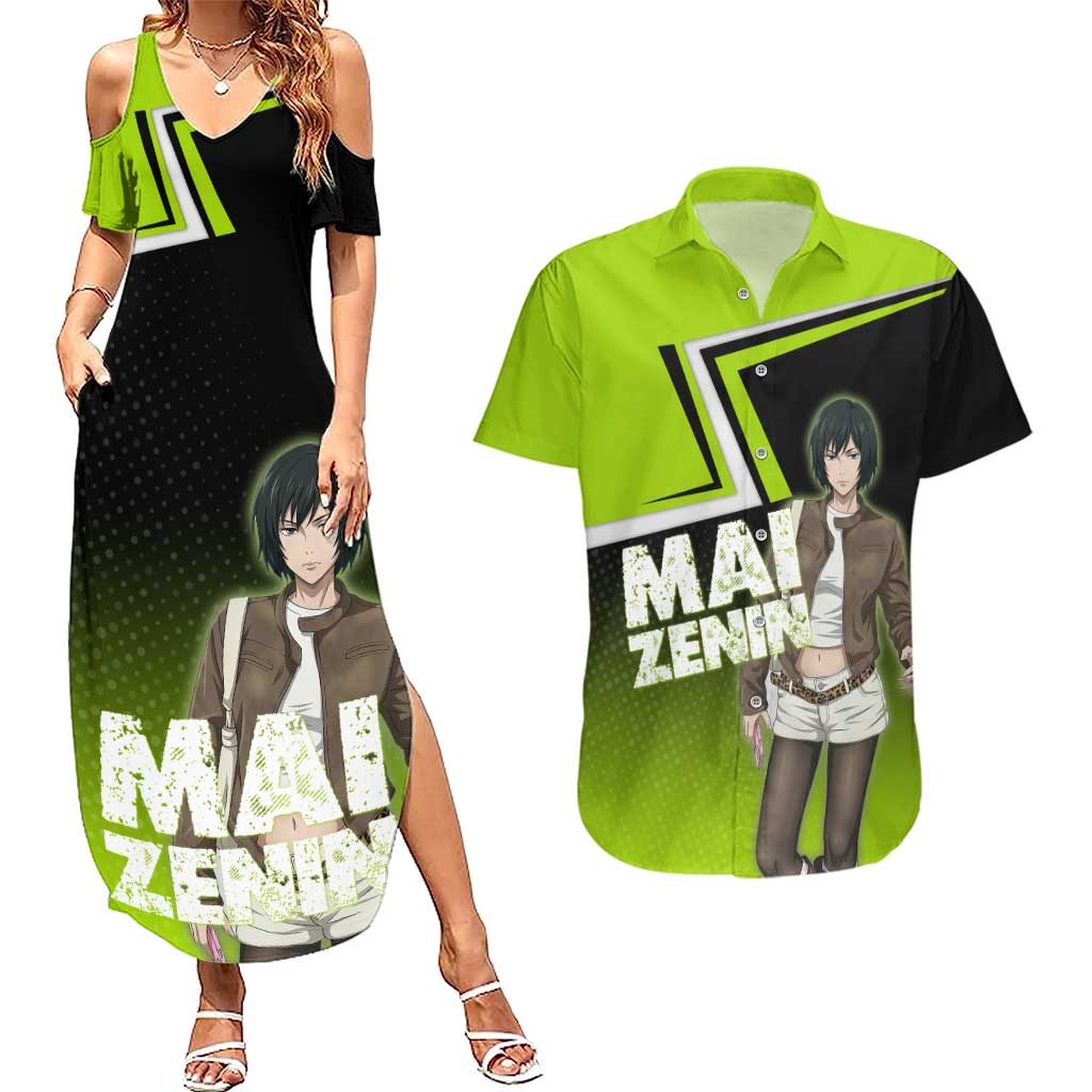 Mai Zenin Couples Matching Summer Maxi Dress and Hawaiian Shirt Edgy Urban Anime Style