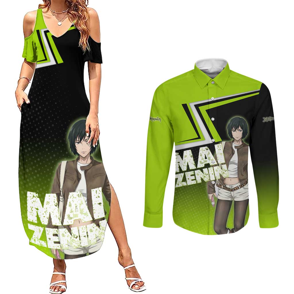 Mai Zenin Couples Matching Summer Maxi Dress and Long Sleeve Button Shirt Edgy Urban Anime Style