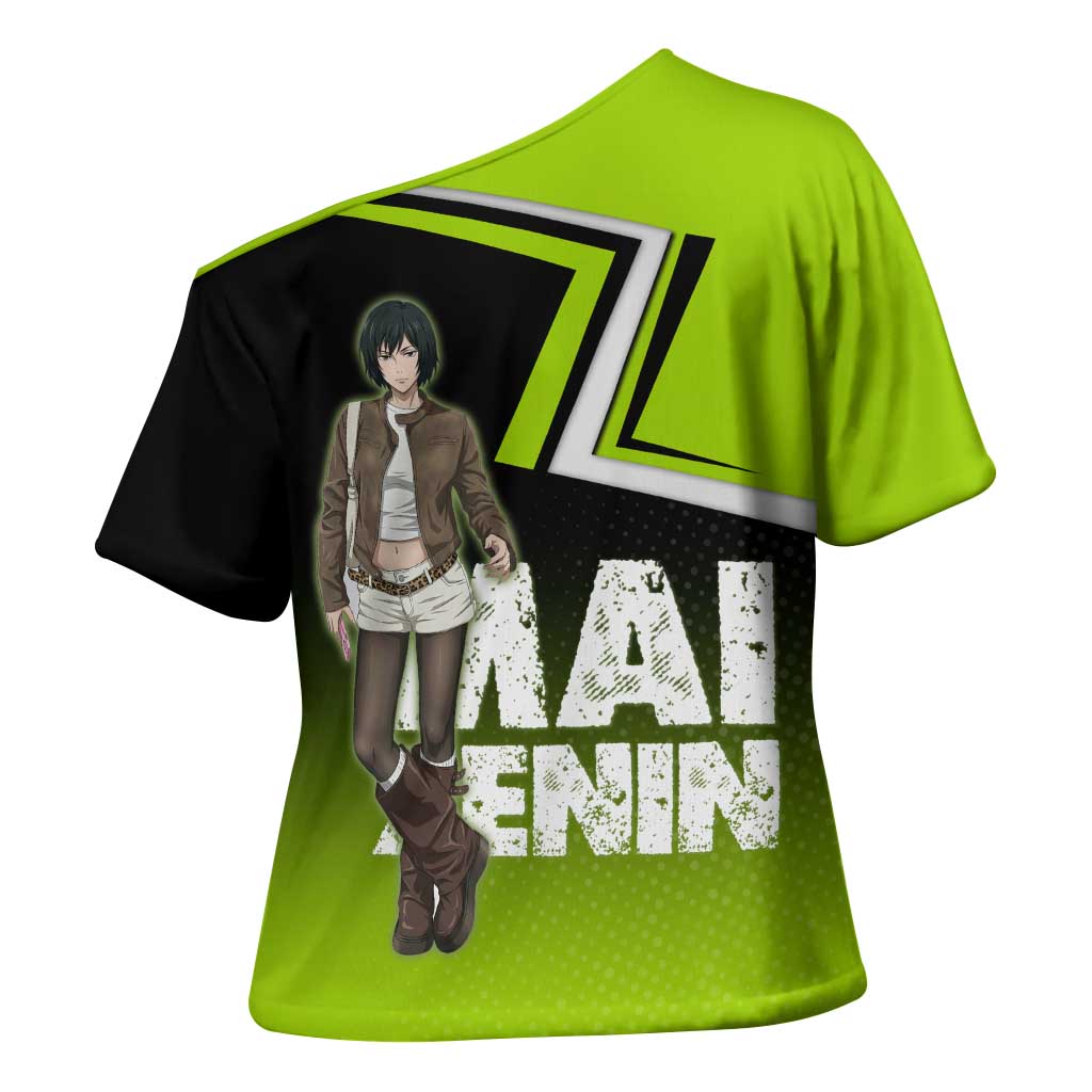 Mai Zenin Cross Shoulder Shirt Edgy Urban Anime Style