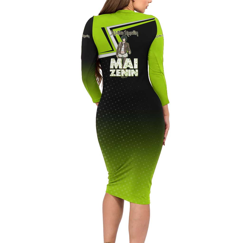 Mai Zenin Family Matching Long Sleeve Bodycon Dress and Hawaiian Shirt Edgy Urban Anime Style