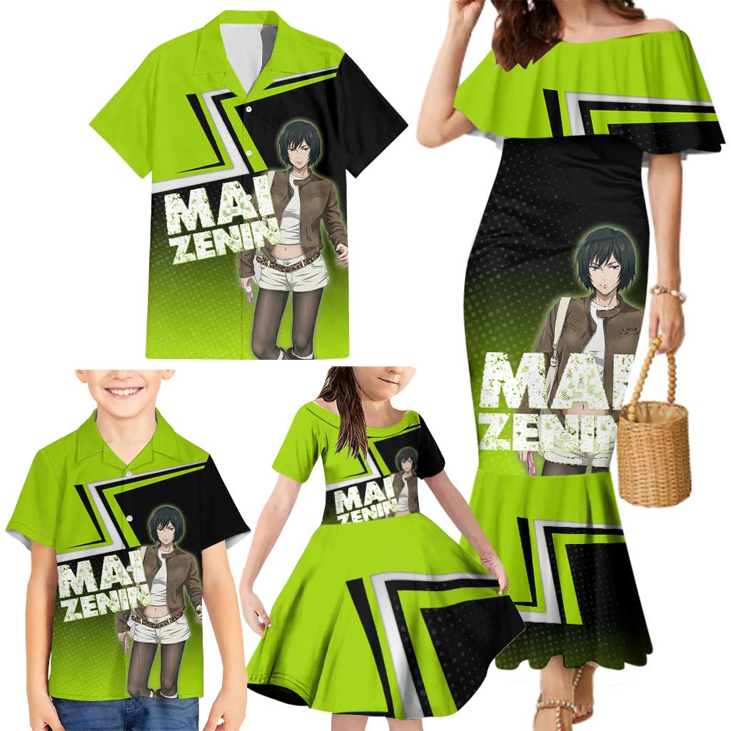 Mai Zenin Family Matching Mermaid Dress and Hawaiian Shirt Edgy Urban Anime Style