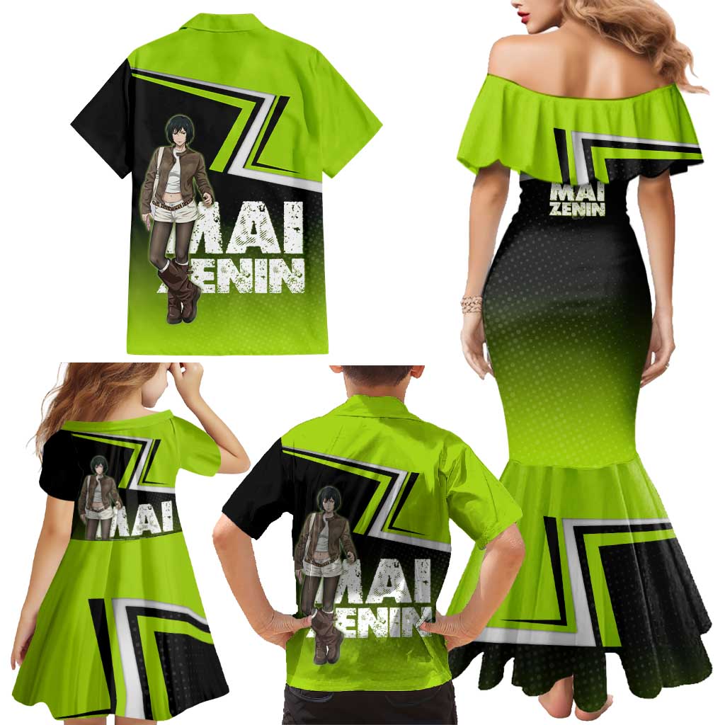 Mai Zenin Family Matching Mermaid Dress and Hawaiian Shirt Edgy Urban Anime Style