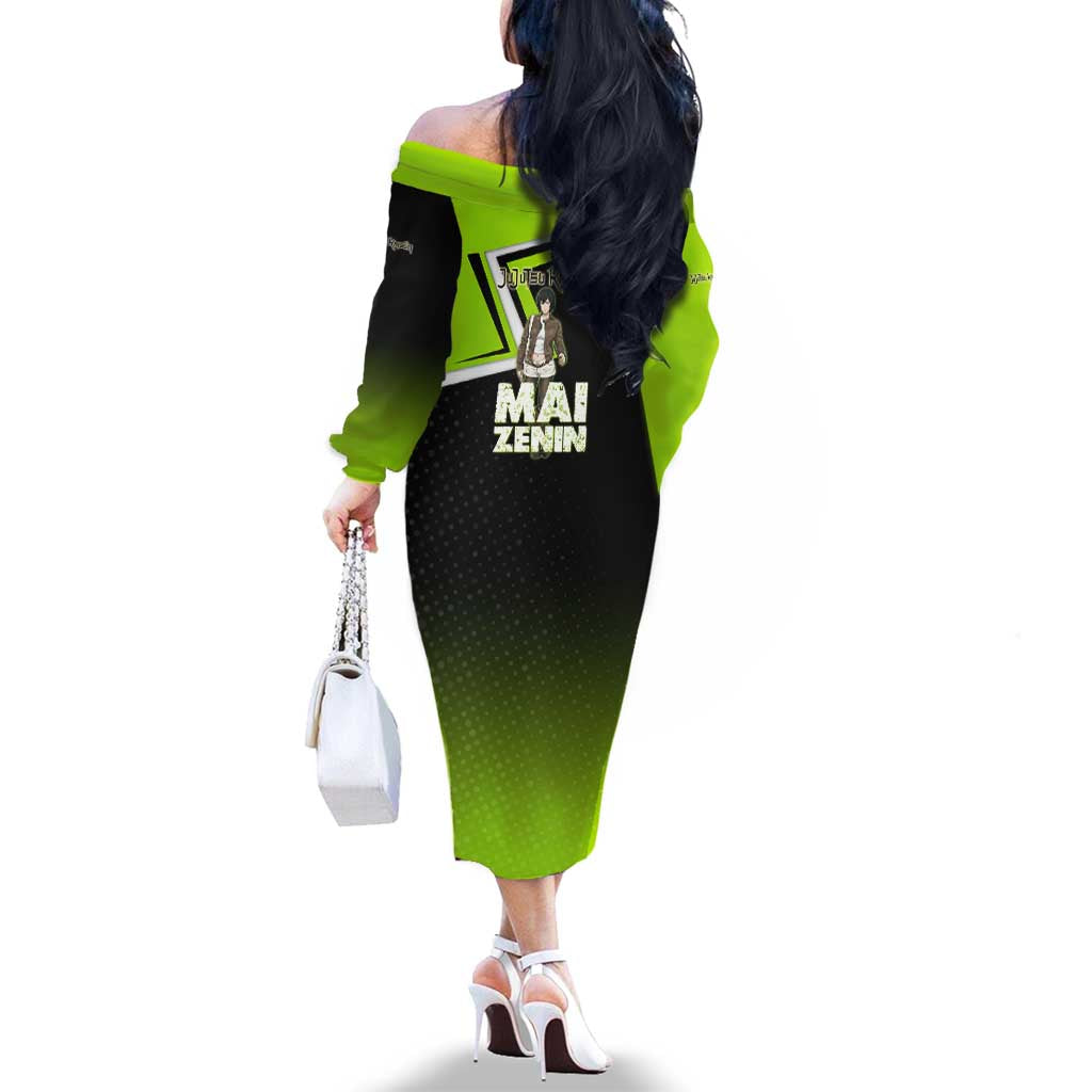 Mai Zenin Family Matching Off The Shoulder Long Sleeve Dress and Hawaiian Shirt Edgy Urban Anime Style