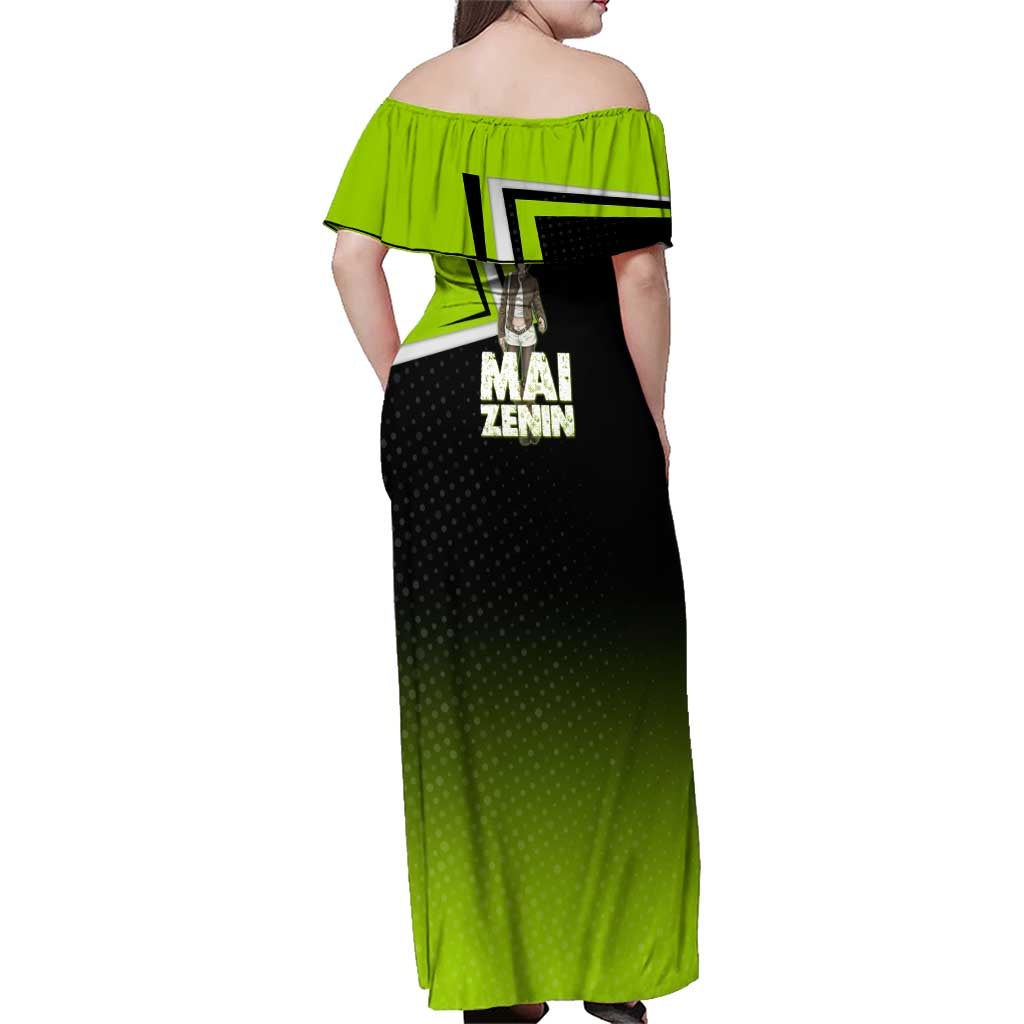 Mai Zenin Family Matching Off Shoulder Maxi Dress and Hawaiian Shirt Edgy Urban Anime Style