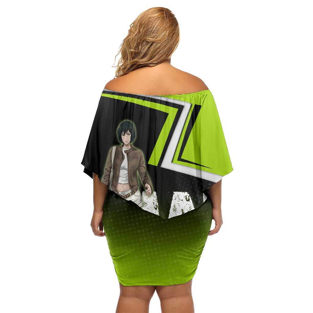 Mai Zenin Family Matching Off Shoulder Short Dress and Hawaiian Shirt Edgy Urban Anime Style