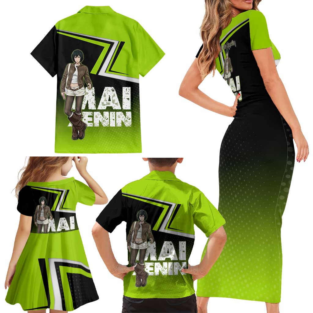 Mai Zenin Family Matching Short Sleeve Bodycon Dress and Hawaiian Shirt Edgy Urban Anime Style