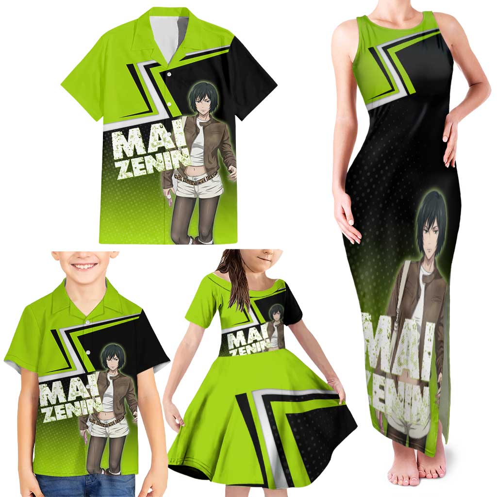Mai Zenin Family Matching Tank Maxi Dress and Hawaiian Shirt Edgy Urban Anime Style