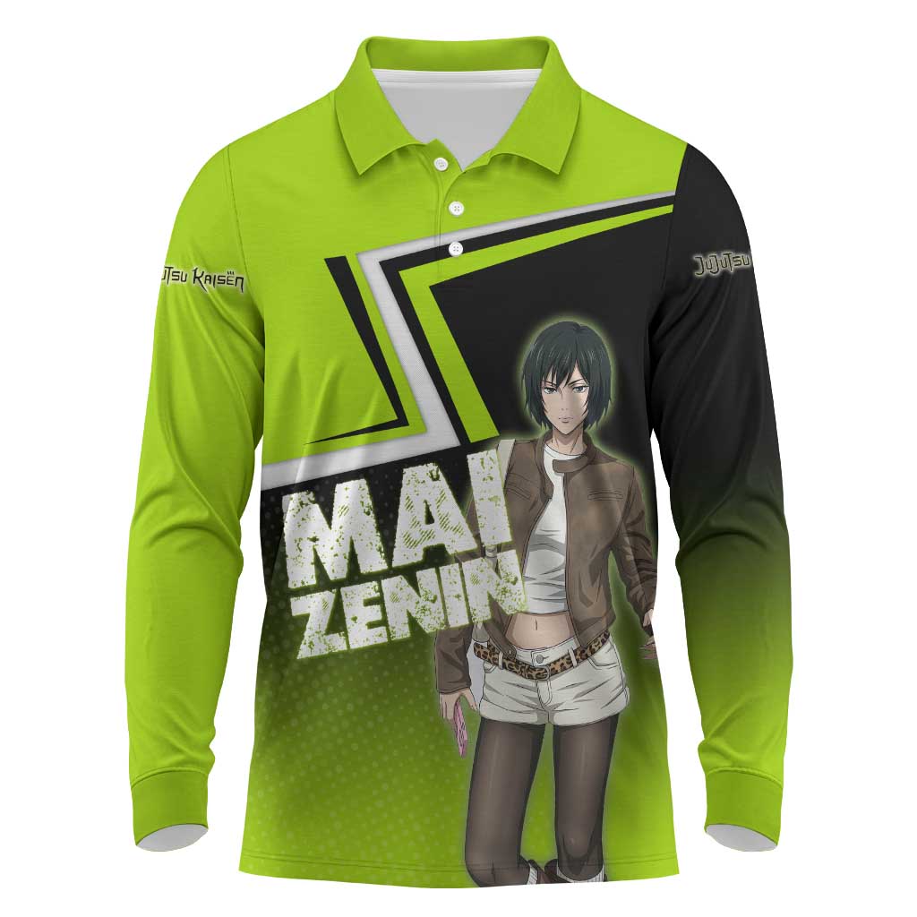 Mai Zenin Long Sleeve Polo Shirt Edgy Urban Anime Style