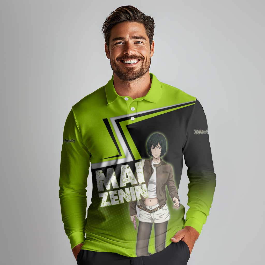 Mai Zenin Long Sleeve Polo Shirt Edgy Urban Anime Style