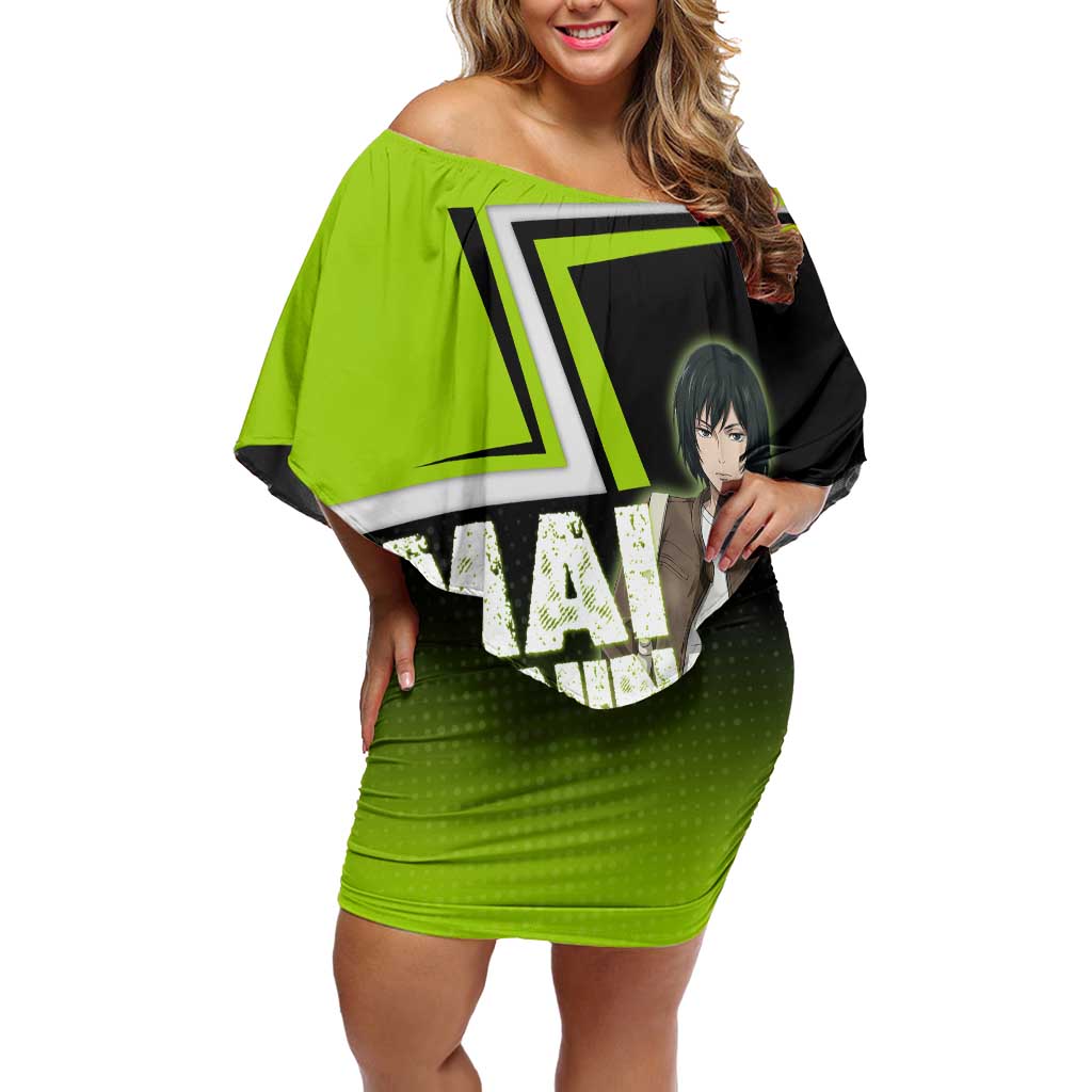 Mai Zenin Off Shoulder Short Dress Edgy Urban Anime Style