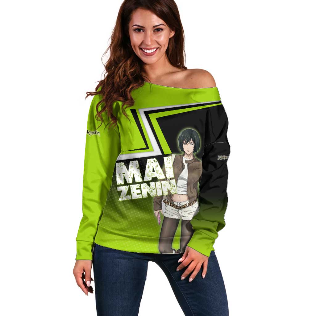 Mai Zenin Off Shoulder Sweater Edgy Urban Anime Style