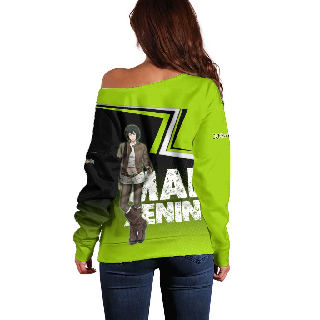 Mai Zenin Off Shoulder Sweater Edgy Urban Anime Style